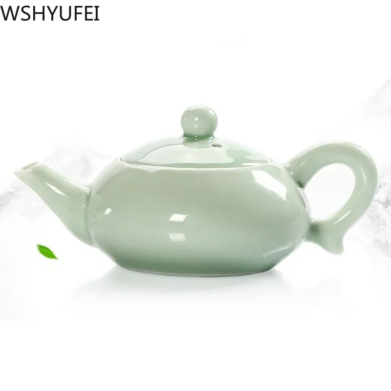Чайный набор Longquan celadon с рыбками, керамический чайник, керамическая чайная чашка, китайский чайный набор ручной работы для путешествий кунг-фу, винный набор