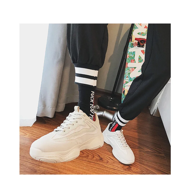 Men's Casual Shoes Solid Colour All-match Leisure Sneakers Men Trendy High Quality White Deodorant Footwear Chic V11-15