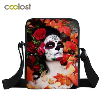 

Death Skull Crossbody Bags Ladies Shoulder Bag for Travel Mini Messenger Bag Punk Women Handbag Gothic Girls Satchel Bookbag