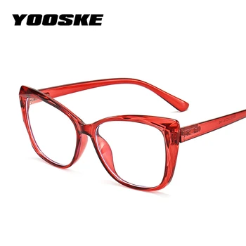 

YOOSKE Anti Blue Light Cat Eye Glasses Frames Women Blue-rays Computer Eyeglasses Transparent Optical Spectacles Myopia Frame