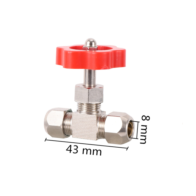 Copper Nickel Plated Card Sleeve Needle Valve Garden Water Stop Connetor Adjustable Flow Control Switch 1 Pc
