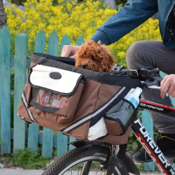 

Foldable Oxford Fabric Bike Basket Bicycle Handlebar Front Bag Box Pet Dog Cat Carrier Bycicle Accessories For Dog 10kg Load