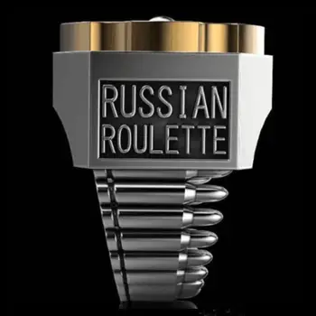 

Punk Style Russian Roulette Men Ring Two Tone Bullet Hip Hop Party Jewery Ring