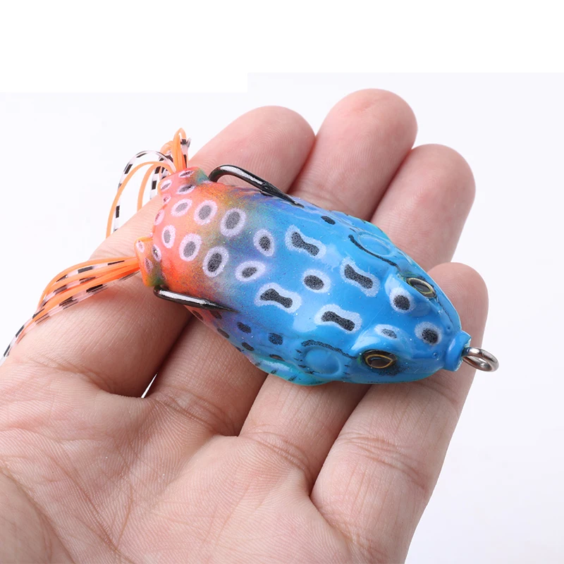 

1pcs/wholesaleFake bait Thunderfish frog12.5g/5.5cm Artificial squid crank strength Treble hook top water frog Fishing soft bait