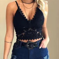 Sexy Beauty Women's Intimate Solid Balck White Lace Bras Plus Size S-3XL Vest Crop Wire Free Underwire Lingerie V-Neck Underwear Sexy Beauty Women's Intimate Solid Balck White Lace Bras Plus Size S-3XL Vest Crop Wire Free Underwire Lingerie V-Neck Underwear
