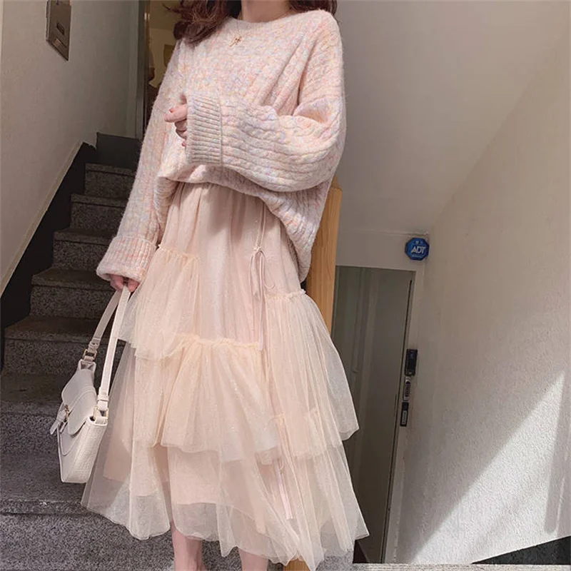 

2021 new autumn and winter super fairy student loose Korean sweater short foreign style lazy WindNet red sweater women