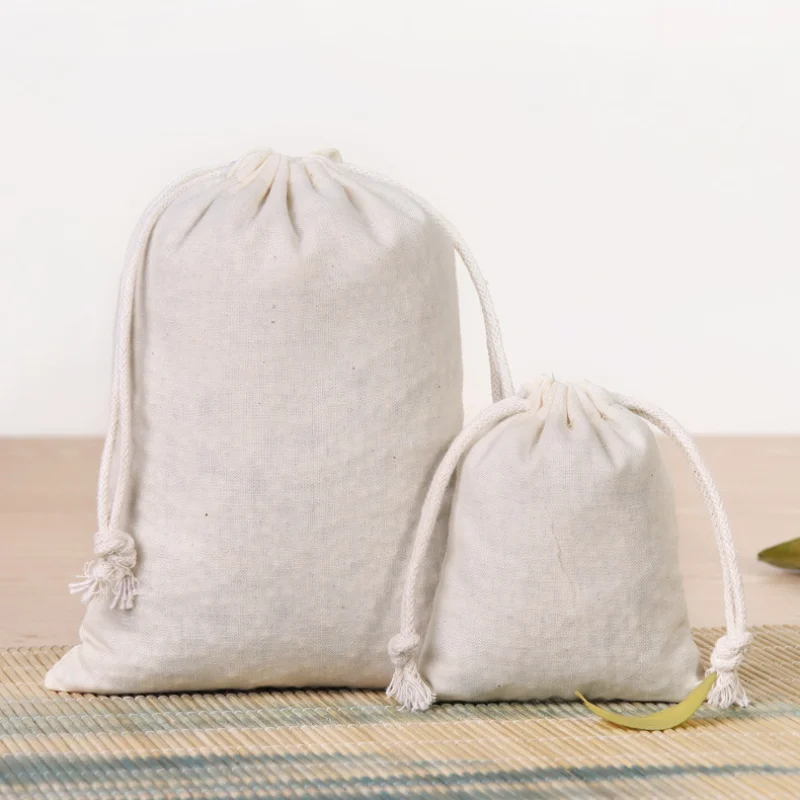 10pcs cotton bags gift drawstring pouch gift box packaging bags linen jewelry display Xmas wedding sack burlap bag Diy