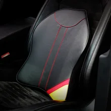 Стиль автомобиля натуральная кожа подушка для поддержки поясницы Пособия по немецкому языку-Стиль Натуральная кожа задняя Подушка на шею для автомобиля внутренняя отделка п