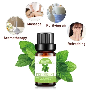 

Elite99 10ml Peppermint Essential Oil for Humidifier Relieve Stress Air Freshening Aromatherapy Body Natural Essential Oils
