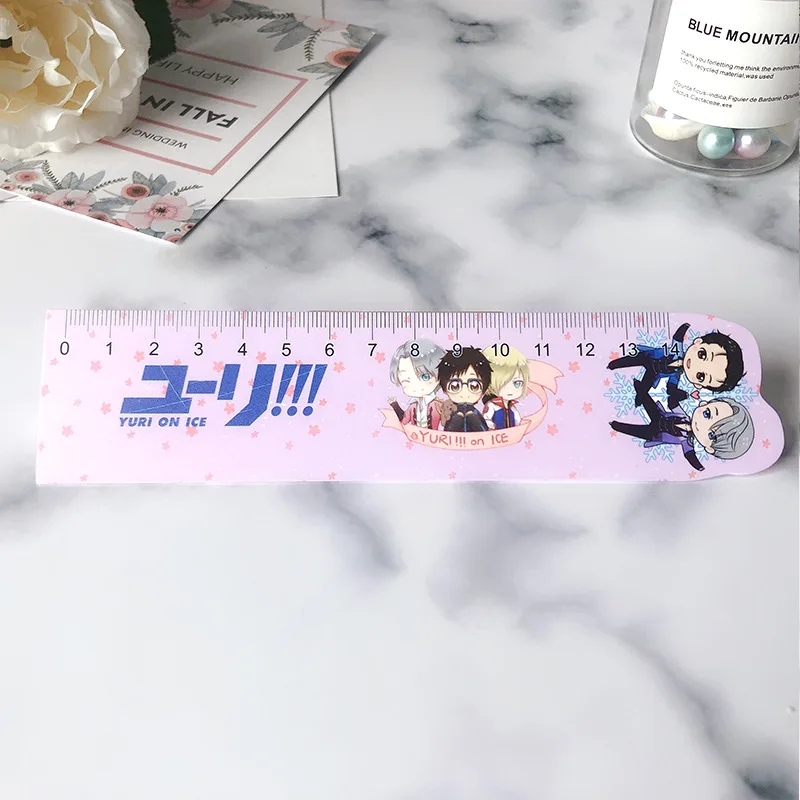 

Anime Ruler YURI!!! on ICE Material Escolar Ruler Precision Measuring Tool Learning Student School Stationery