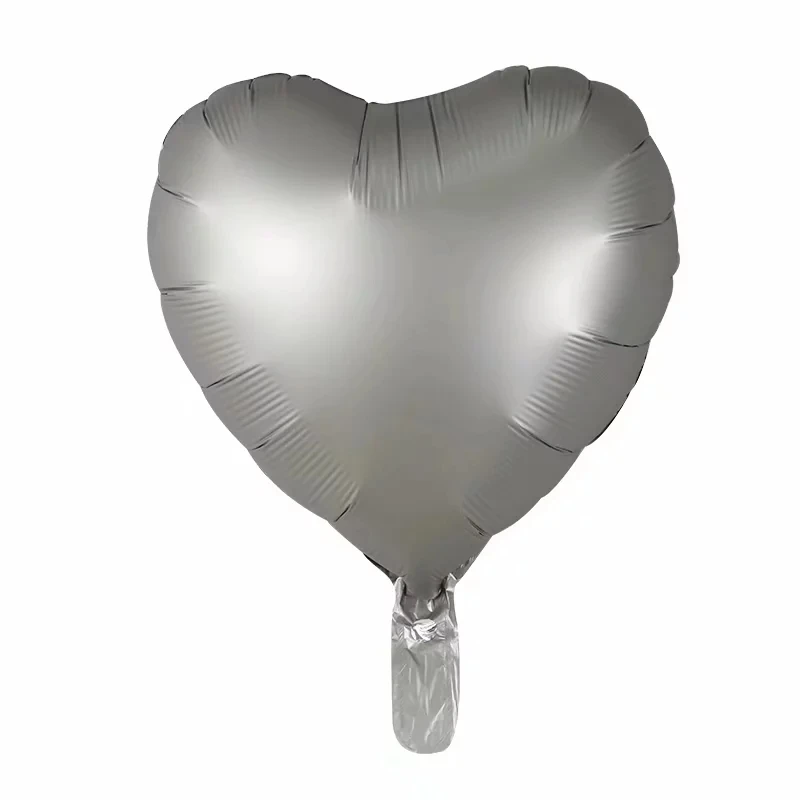 silver 10 шт., 18 дюймов, матовые металлические шары с сердечками и звездами, шар из хромированной фольги, свадебные, вечерние, декоративные принадлежности, шары для душа на день рождения - Цвет: silver