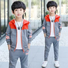 Спортивный костюм с капюшоном для мальчиков; Спортивный костюм; Детский свитер; брюки; костюм-двойка; детская одежда для студентов; одежда для спортзала; От 4 до 10 лет