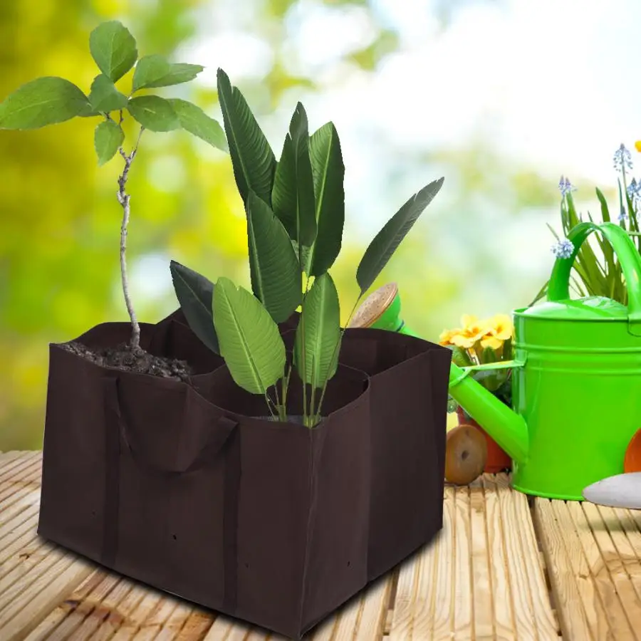 4 Pocket Plant Grow Bag Vegetable Flower Pot Home DIY Potato Garden Pot Plant Eco-Friendly Grow Bag