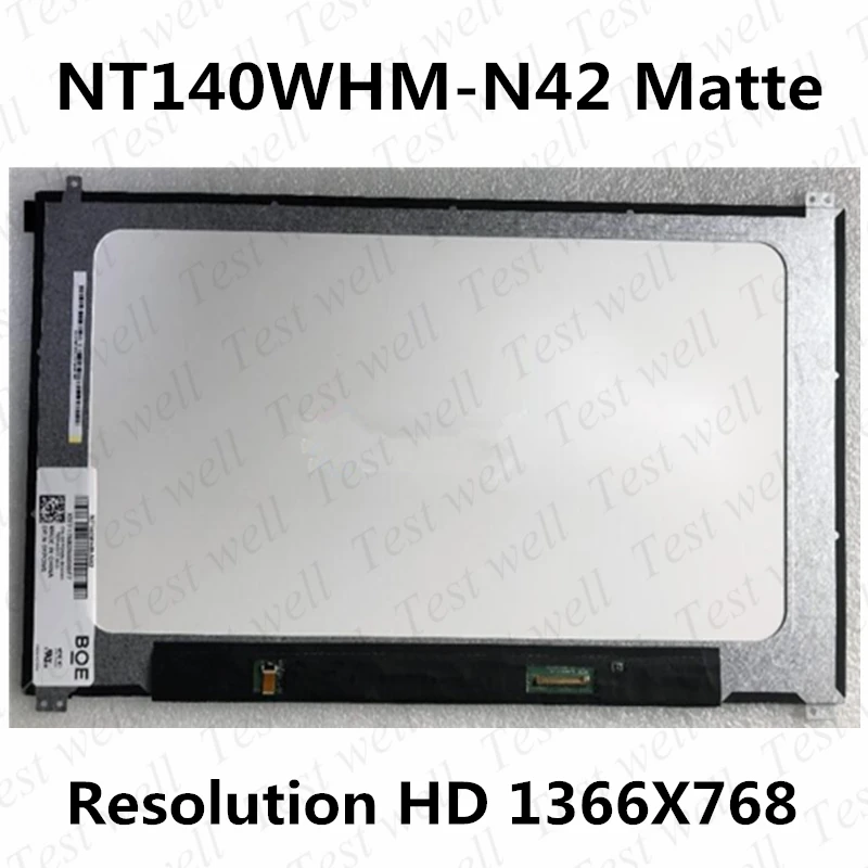 Original 14.0&quot LCD matrix NT140WHM-N42 Laptop Screen 1366*768 eDP 30pins display panel replacement NT140WHM N42 Matte | Компьютеры и