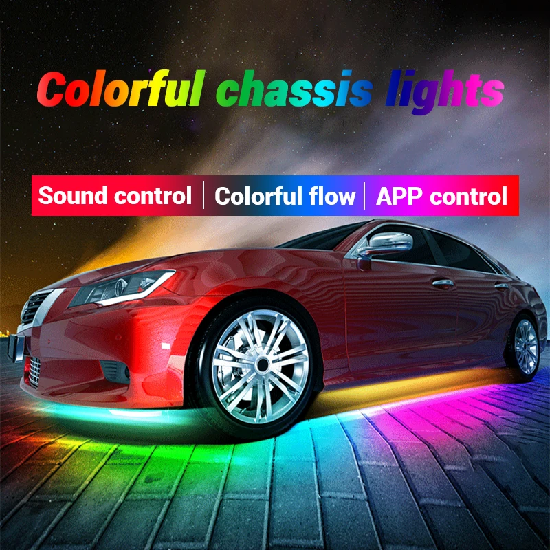 Car Flexible Strip Light LED Underbody Remote/APP Control RGB Neon Light Dream Color Auto Decor Ambient Atmosphere Lamp,led strip lights,led car lights,led lights,led atmosphere lamp,led light strip,led car decorative lights,led car decoration lamp,car ambient lights,led atmosphere lighting