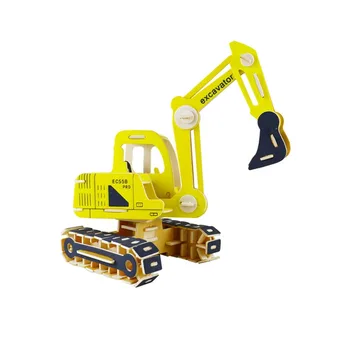 

Kids Toy 3D Puzzle Wooden Toy Children's Excavator And Dump Truck The Best Montessori Early Education DIY Toy
