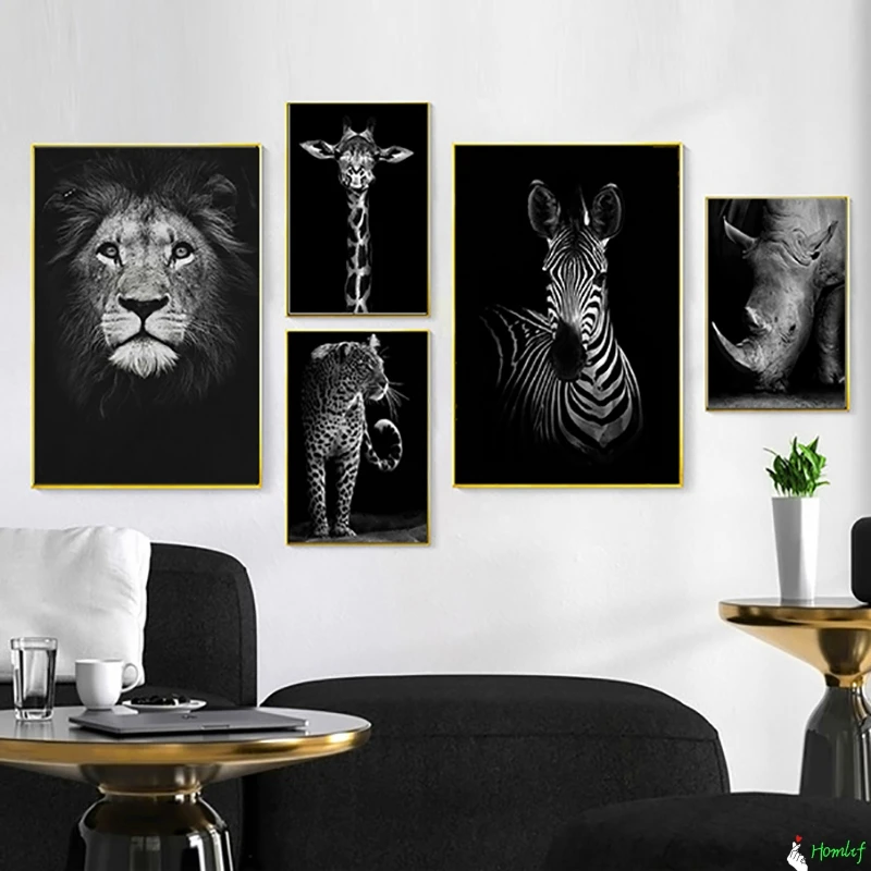 diamond painting full square Animal Simple Black White Wall Art Diamond Embroidery Christmas Mosaic Needlework Crafts | Дом и сад