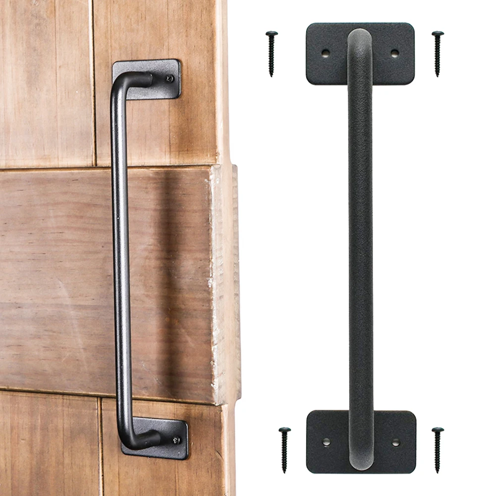 

Knob Home Hardware Closets Pull Hotel Furniture With Screw Carbon Steel Barn Door Handle For Cabinet Garage Sliding Gate Modern