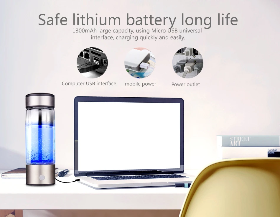 Hd44a33d7a6a14dbcb21f1a3ad6ab7b692 Hydrogen Bottle 420ml Japanese Titanium Quality Hydrogen-Rich Water Cup Ionizer Maker/Generator Super Antioxidants ORP