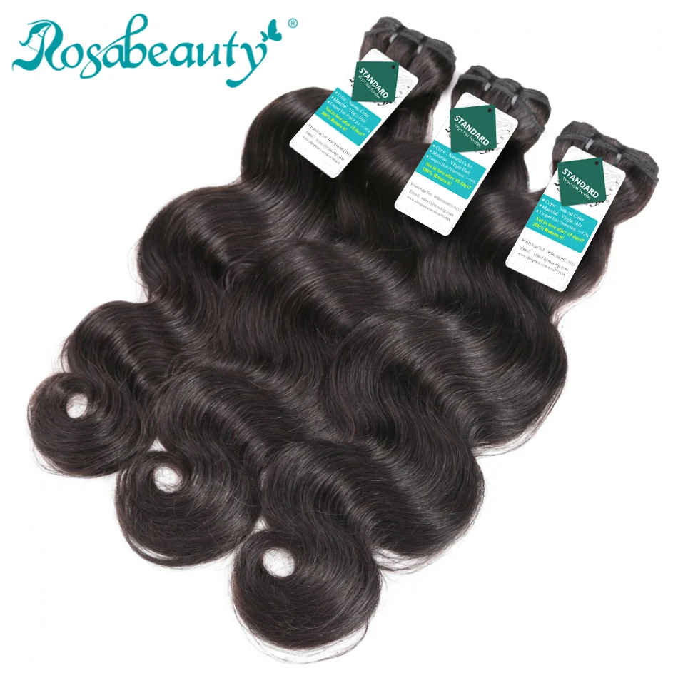 Rosabeauty Grade 9a Hair Body Wave 24 Inches Raw Indian Virgin Hair Bundles  Natural Color Human Hair Extension Free Shipping - Hair Weaving - AliExpress