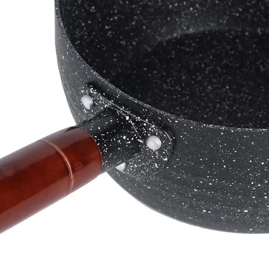 Panela Household Kitchen Aluminum Non-stick Stone Cooking Utensil Pot with Wooden Handle High Quality