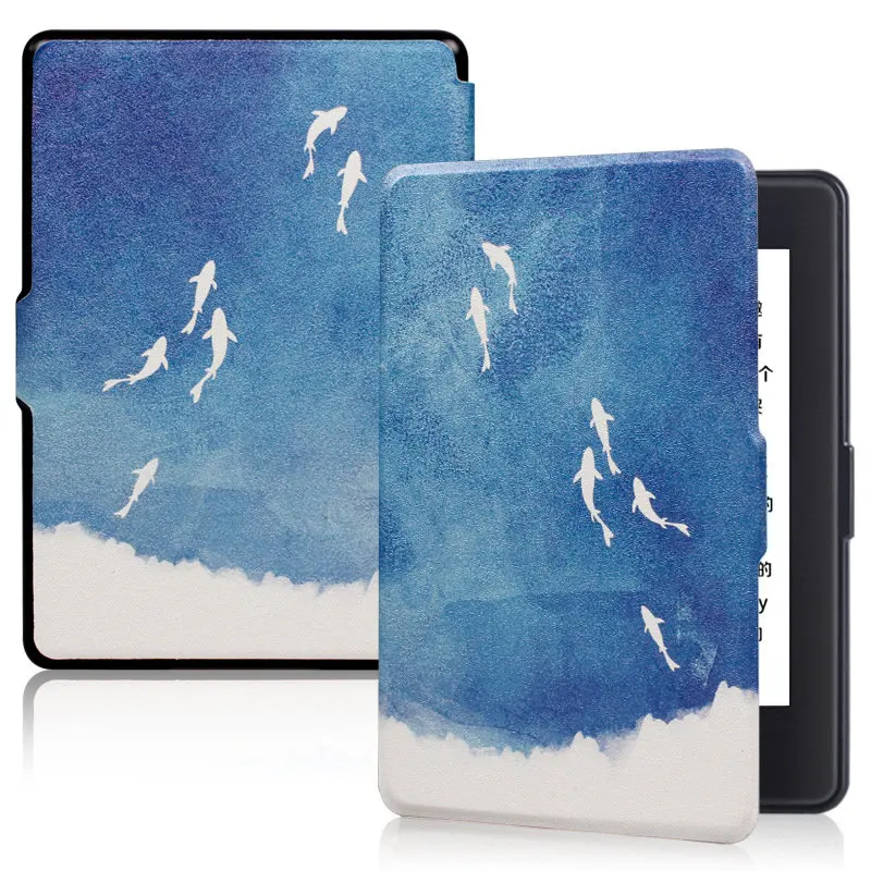 Group of fishes Чехол для Amazon Kindle 8-го поколения Смарт-оболочка кожаный флип ударопрочный защитный чехол для Kindle 8th чехол для планшета - Цвет: Group of fishes