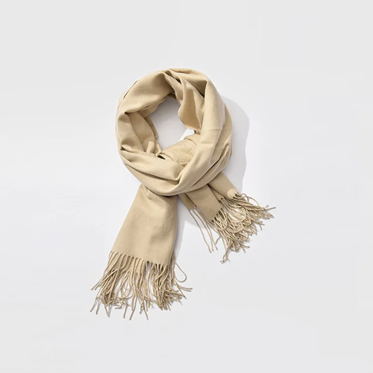 28 цветов, индивидуальный однотонный шарф с кисточками для женщин, кашемировый зимний шарф с вышивкой для девушек, шарф, подарок - Цвет: No.4