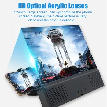 

Besegad 3 in 1 12inch 3D HD Mobile Phone Screen Amplifier Magnifier Projector with Bluetooth Speaker Mobile Power Function