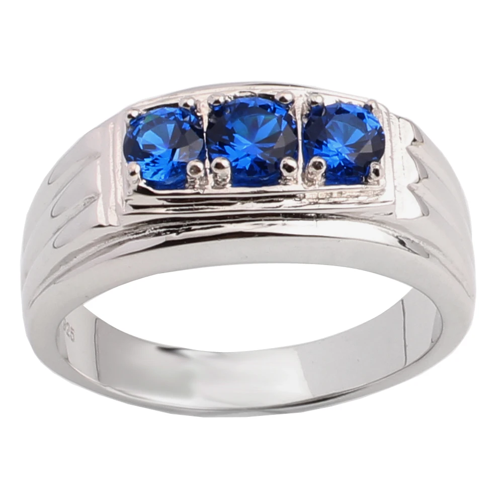 Men 925 Sterling Silver Ring 3-stone Design Jewelry Heavy Feel Sizes  Birthday Gift Christmas R519 - Rings - AliExpress