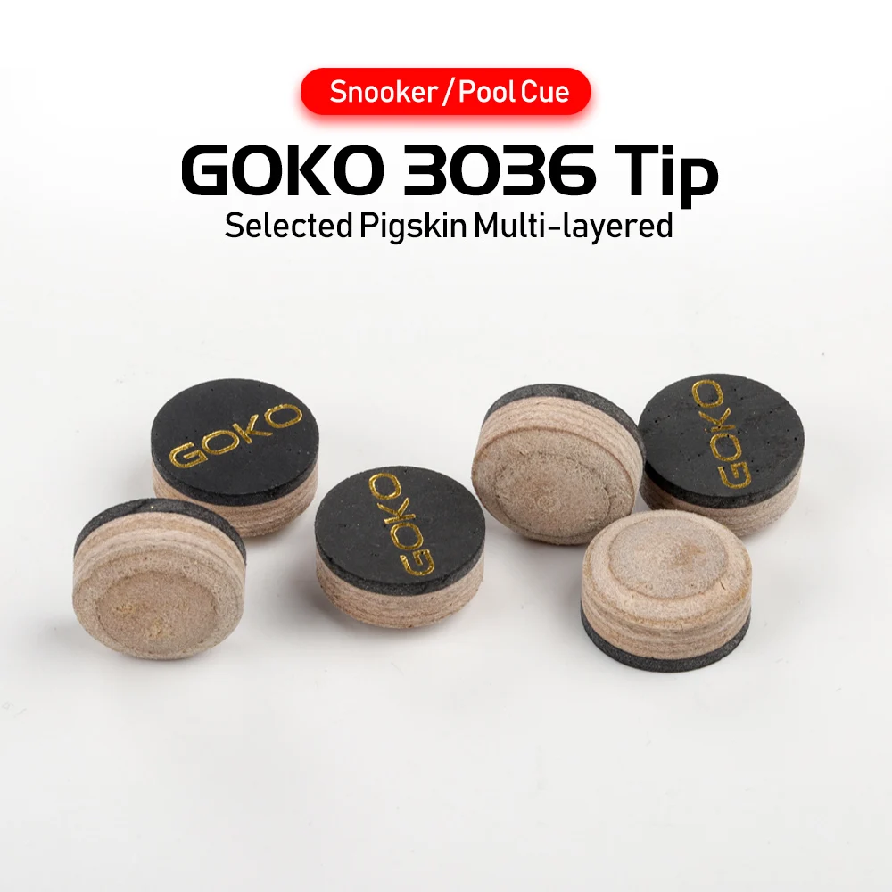 

GOKO 3036 Model Tip S/M/H Billiard Tip 10/11.5/13mm Tip Selected 6-7 Layers Pig Skin Multi-layered Snooker Pool Cue Accessories