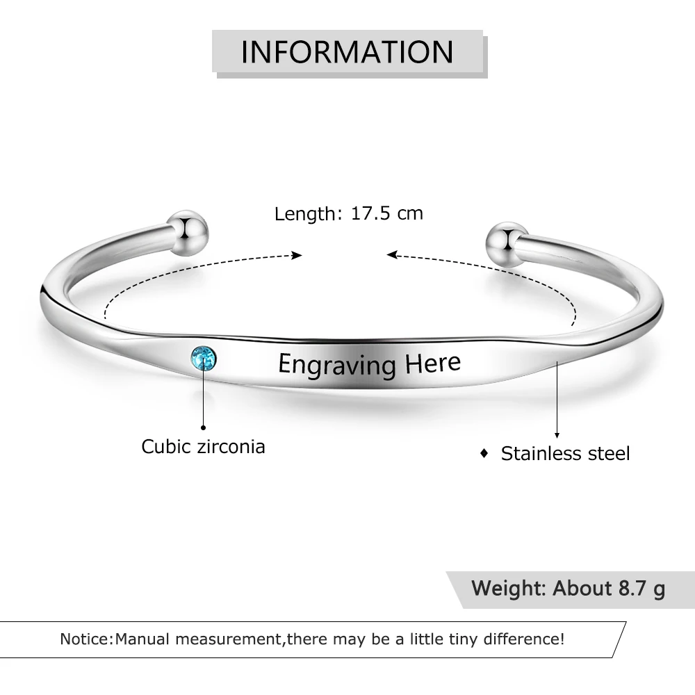 Пользовательские браслеты и браслеты на запястье персонализированное выгравированное название камень рождения подарочный браслет с брелоками для женщин(Lam Hub Fong