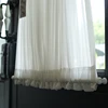 White Lace Coffee Mesh Pure Yarn Up and Down Fixed Curtain for Bar Kitchen Cabinet Glass Door 3