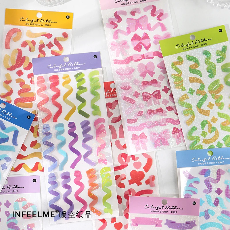 JIANWU-pegatinas láser de cinta de colores, decoración creativa y colorida, diario DIY, suministros escolares, papelería Kawaii, 1 ud.