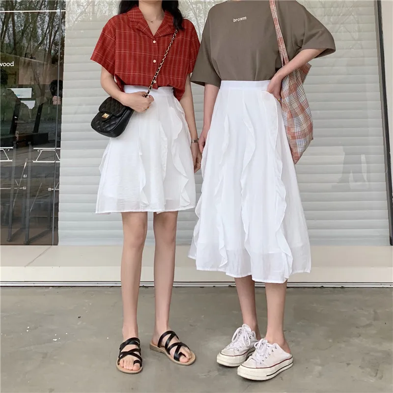 

Figure Photo 2019 Versitile Fashion Summer New Style Fairy Skirt High-waisted Flounced Long Short Skirt