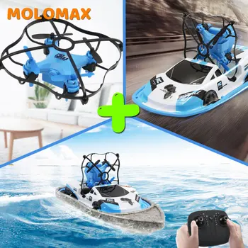 

Drone,boat, remote control car three in one 2.4G 4CH RC Upgraded High Speed Speedboat VS ft009 ft012 wl911 skytech h102 rc boat