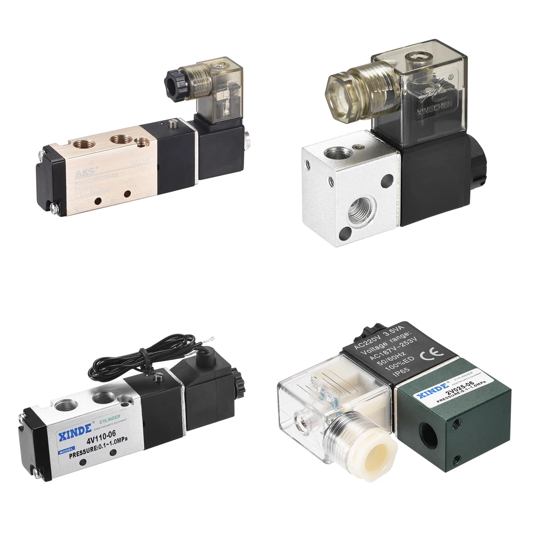 Uxcell 1 шт. электроуправляемый электромагнитный клапан 0,125/0,25 дюйма PT Пневматический воздушный одиночный AC 220 В 3/5 способ 2 положения