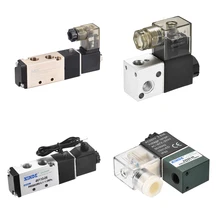 Uxcell 1 шт. электроуправляемый электромагнитный клапан 0,125/0,25 дюйма PT Пневматический воздушный одиночный AC 220 В 3/5 способ 2 положения