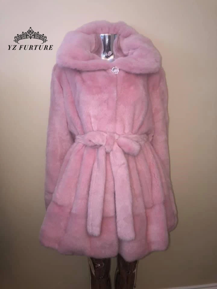 Пальто и куртки с капюшоном натуральное Норковое длинное мужское мехом Женское