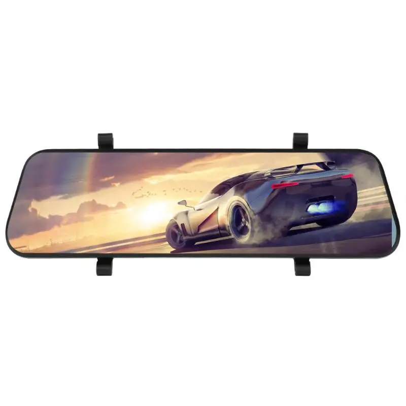 9,66 inchCar DVR Dual HD 1080P 9,66 дюймов зеркало заднего вида приборной панели камера ночного видения гравитация зондирования - Название цвета: no GPS