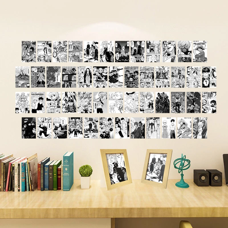 50 Pcs Anime Wand Aufkleber Manga Panel Asthetischen Fur Wand Collage Kit Schwarz Weiss Kunstdruck Poster Karte Bild Weihnachten Geschenke Wandaufkleber Aliexpress