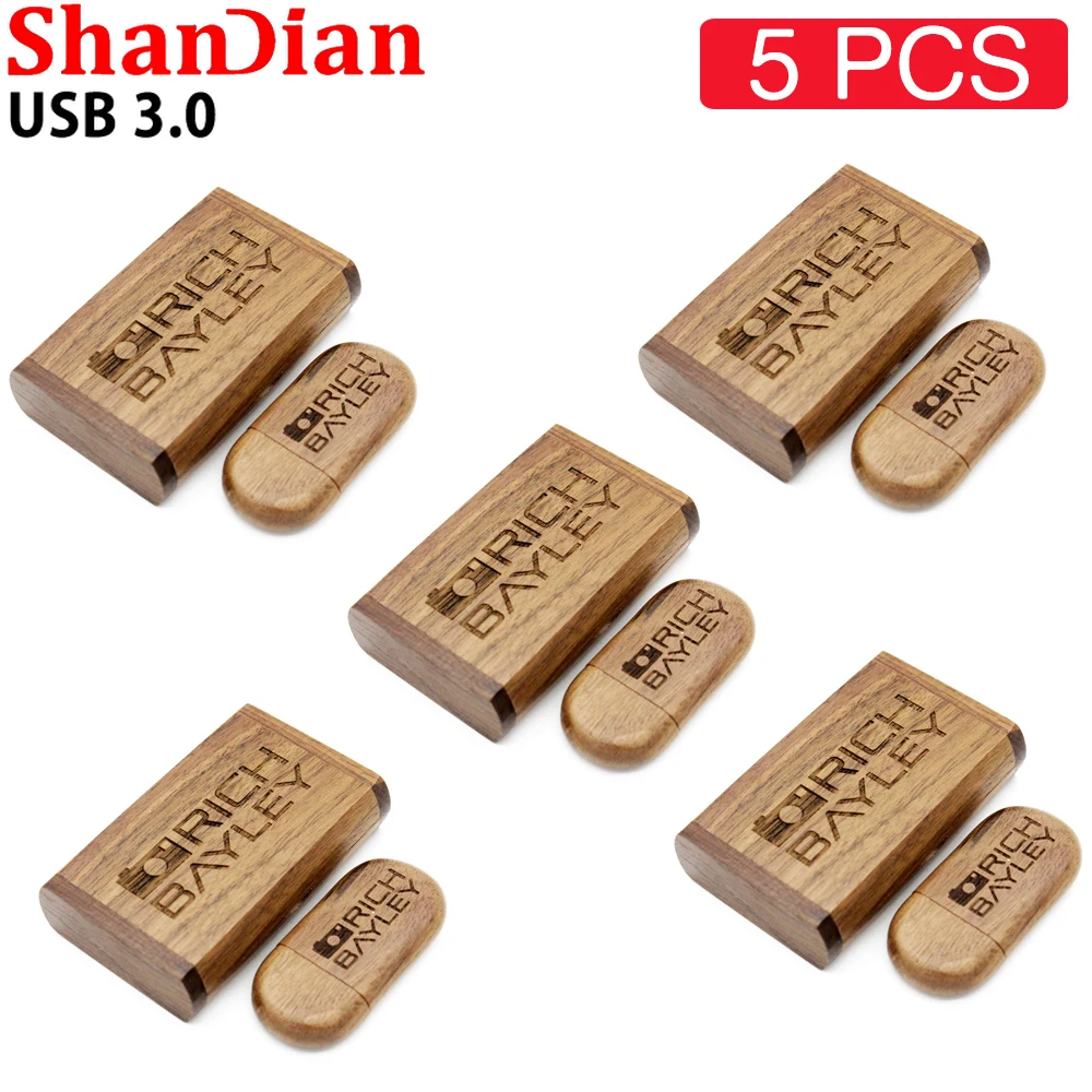 USB-флеш-накопители SHANDIAN деревянные в деревянной коробке USB 3 0 логотип на заказ 32 ГБ