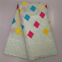 Швейцарская вуаль кружева в швейцарском стиле высокое качество хлопок сухая кружевная ткань горячая Распродажа модная женская ткань из Дубая 5 ярдов/партия