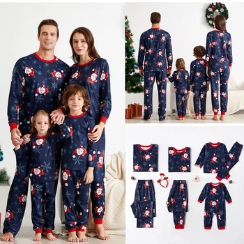 

Family Matching Clothing Mommy and Me Clothes Tracksuit Snowman Print Pajamas Top Pants Sleepwear Set Ugly Christmas Sweater