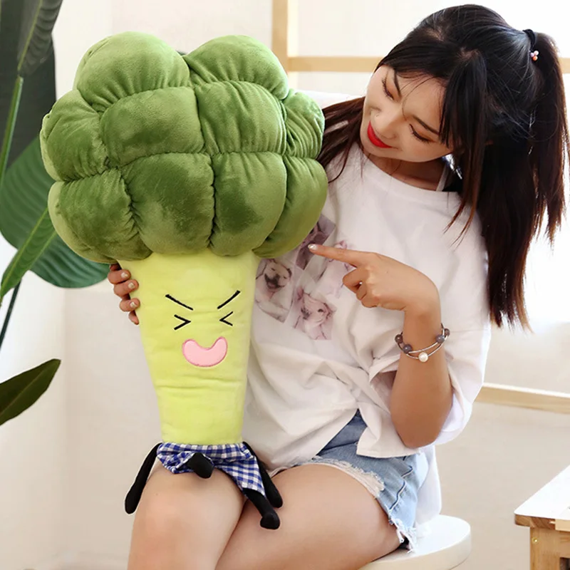 Cute Multi-functional Pillow Vegetable Broccoli Plush Toys Soft Comfortable Pillows FJ88