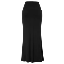 Длинная женская юбка в стиле Русалочки с подолом на лодыжке, Классическая однотонная удобная юбка из искусственного шелка, хорошо тянется на бедрах, юбка макси, новинка