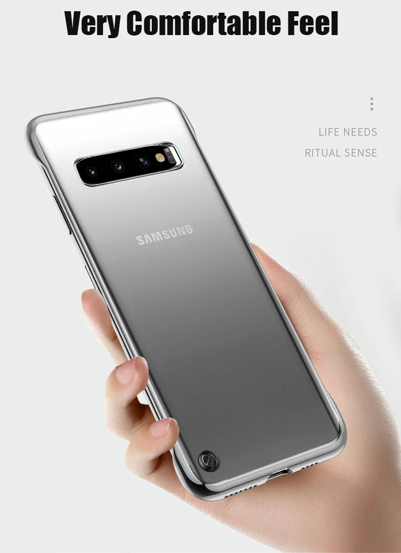 Прозрачный чехол с покрытием для samsung Galaxy S10 Note 10+ Plus A10 A30 A20 A70 A50 A505 Безрамное покрытие из поликарбоната кольцо на палец