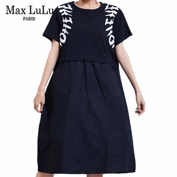 

Max LuLu 2020 Summer Korean Fashion Ladies Loose Dresses Womens Printed Casual Dress Female Cotton Streetwear Vestidos Plus Size