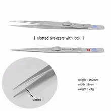 Пинцет с замком Алмазный ювелирный зажим драгоценный камень щелевой Пинцет Регулируемый замок положение нескользящий нержавеющая сталь прецизионный пинцет