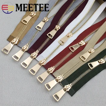 

2pcs Meetee 5# Metal Zipper 120cm Double Sliders Open-End Zip for Sewing Down Jacket Coat Clothing Accessories DIY Tailor Craft