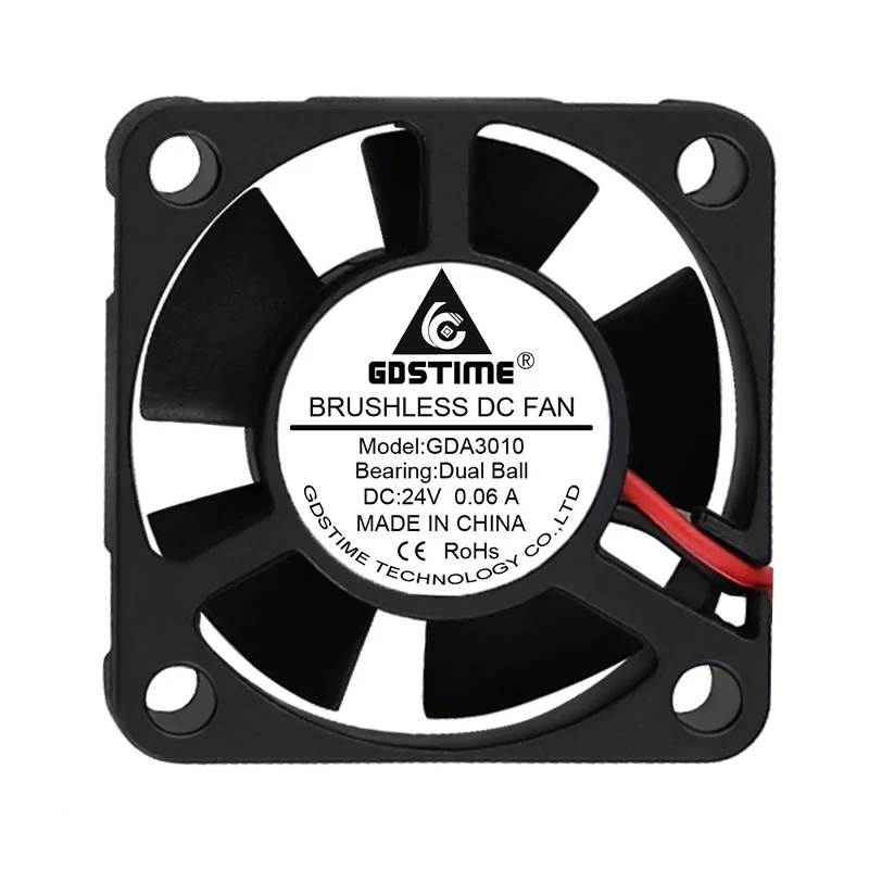 Gdstime-ventoinha de 24v com Rolamento Esférico Duplo 30 mm x 10 mm Ventilador de Resfriamento sem Escovas para Carro Micro Ventilador 3010 Peças Ventiladores e resfriadores - Imagem 3